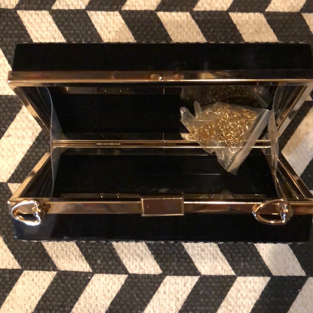 LAST🔥Black and silver crystal Hard-Case Clutch - Picture 4 of 7